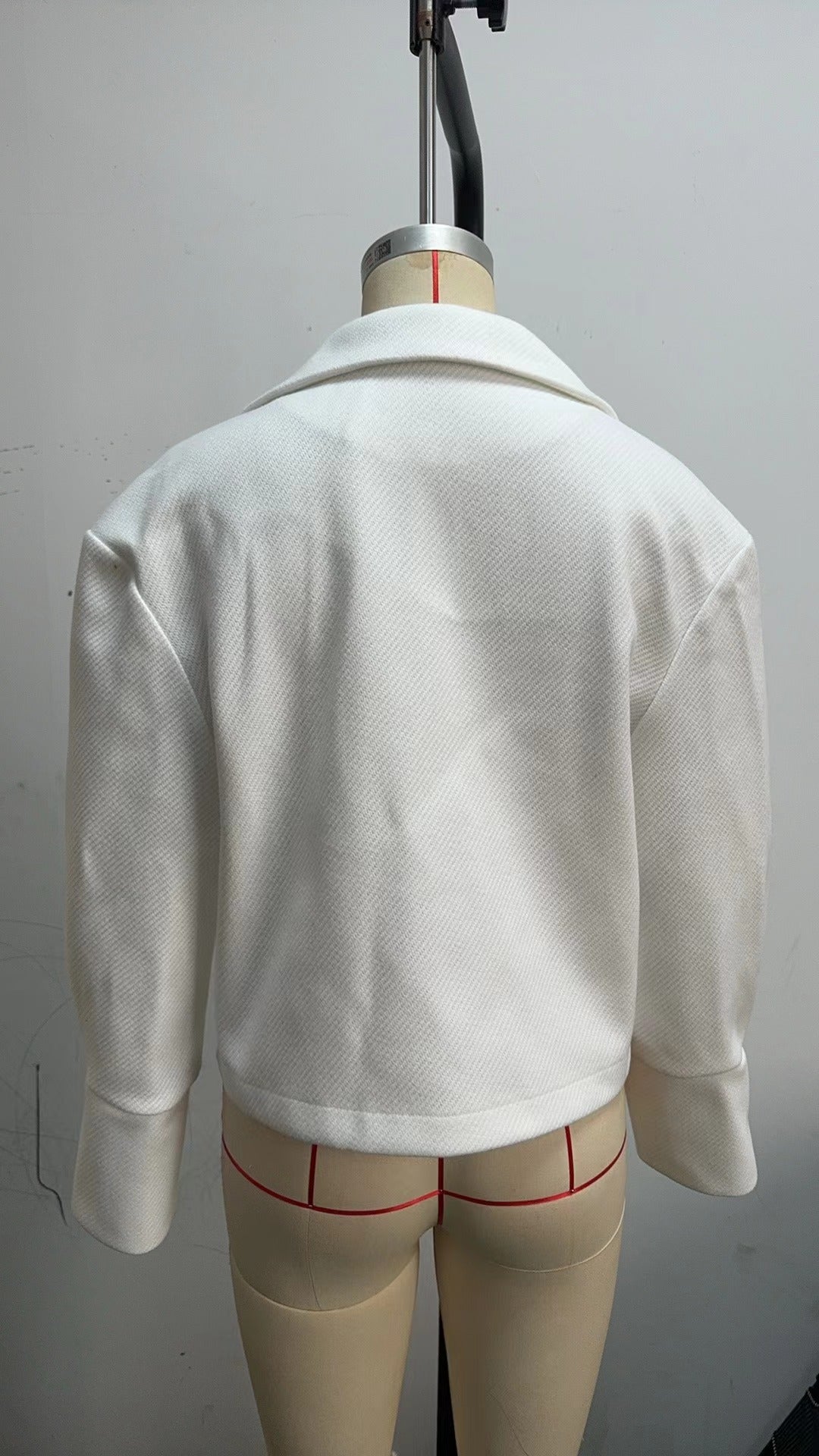 Women Turndown Collar Solid Crop Jacket 13