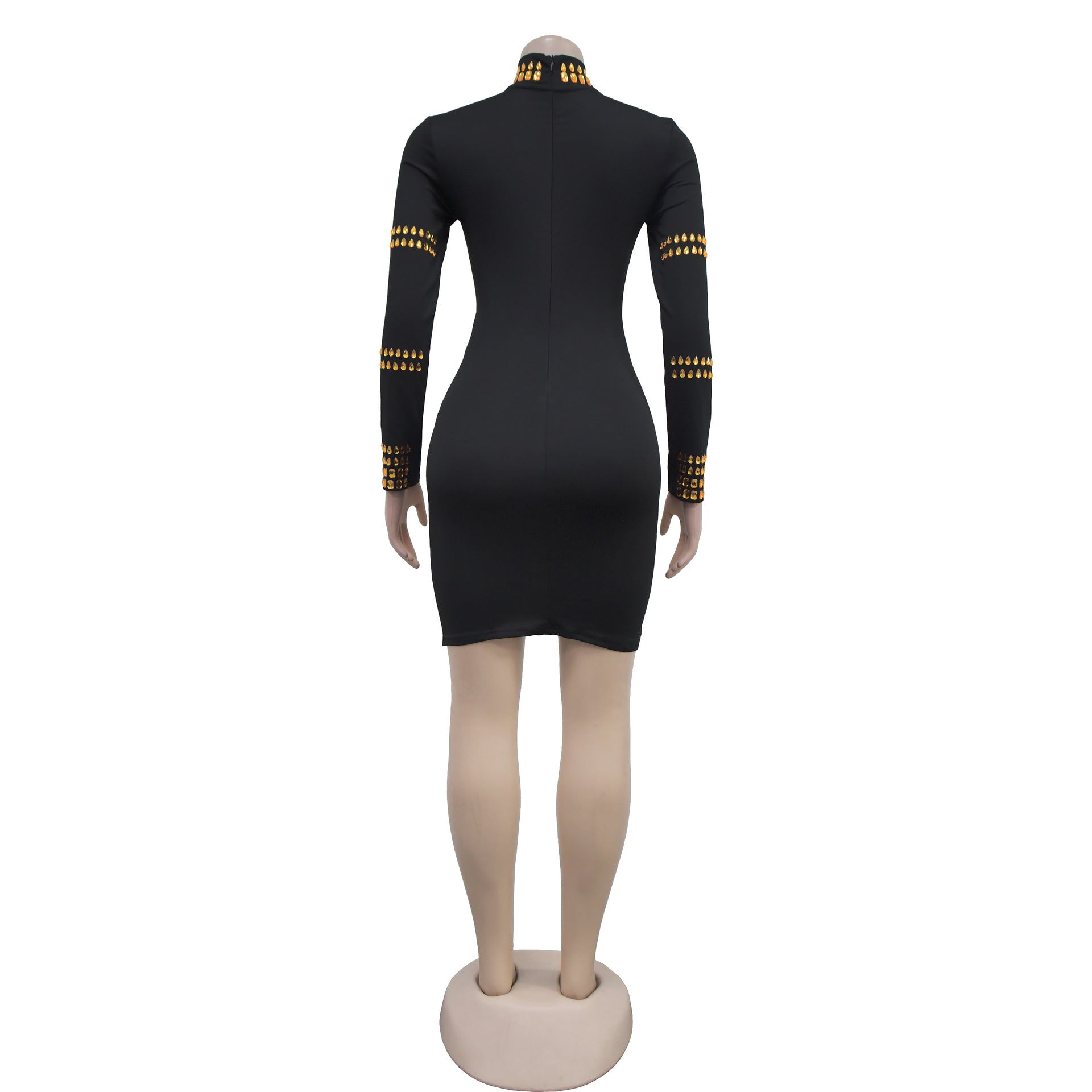 Fashionable Women's Beaded Casual Slim Party Dress 9