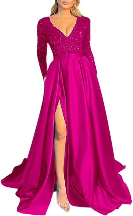 Spring Summer Party Dress Long Sequin Evening Dress（Processing time need 3-6 days） 16