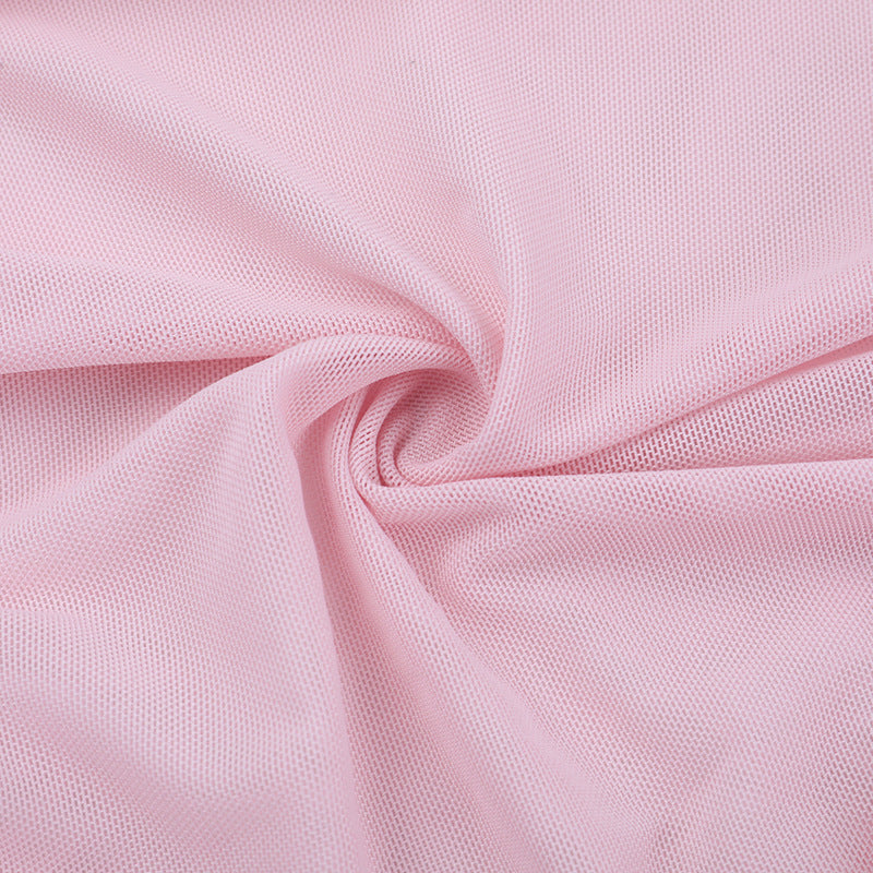 Women hollow mesh ribbon long-sleeved bodycon dress 18