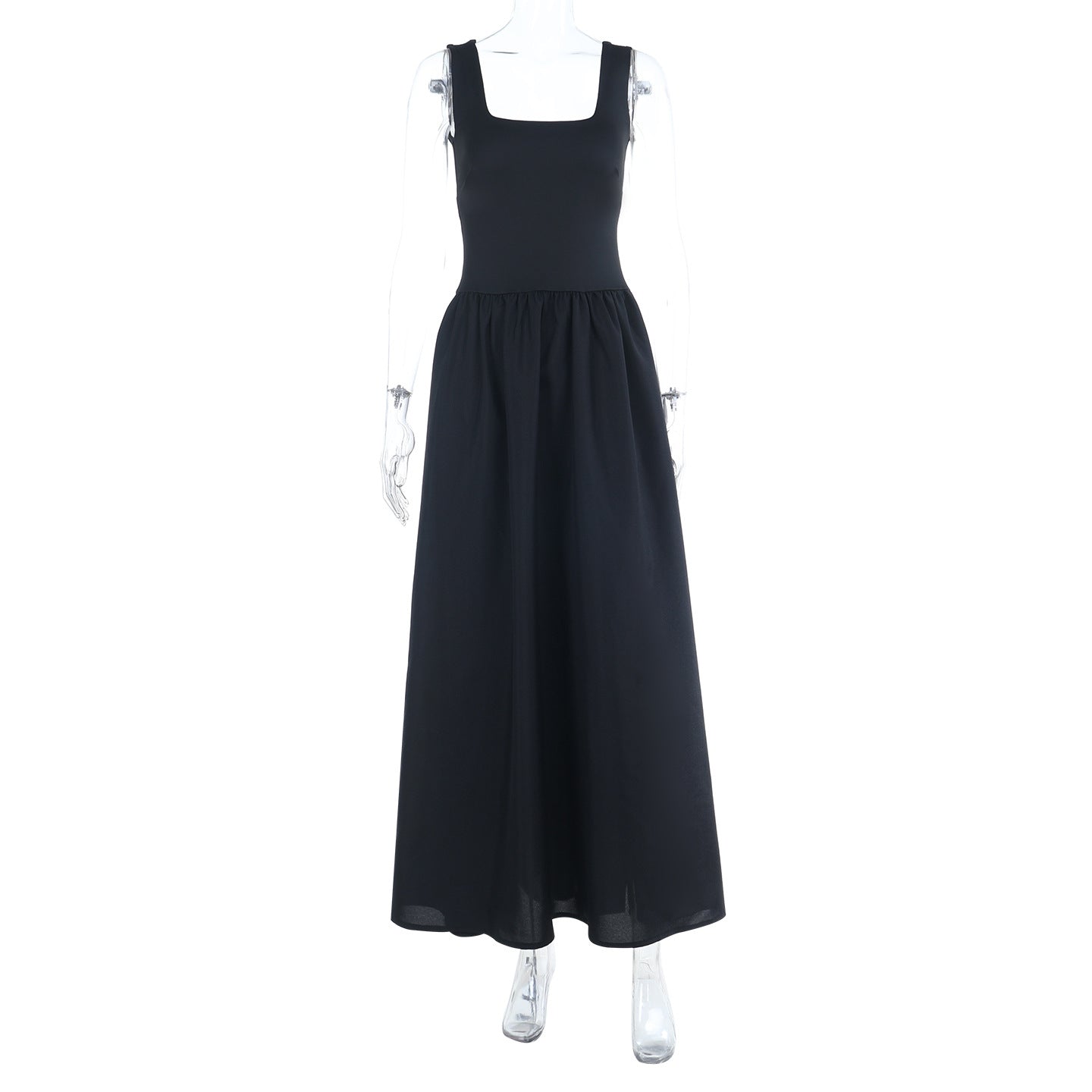 Square Neck Sleeveless Dress Women's A-Line Long Dress 6