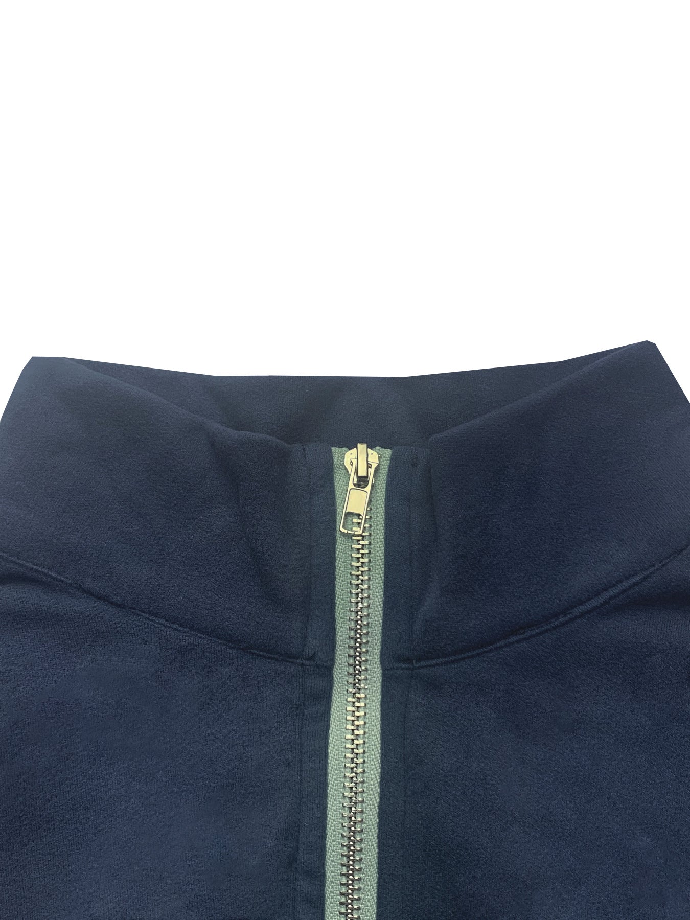 Women color matching zipper top and pant sports two piece set 23