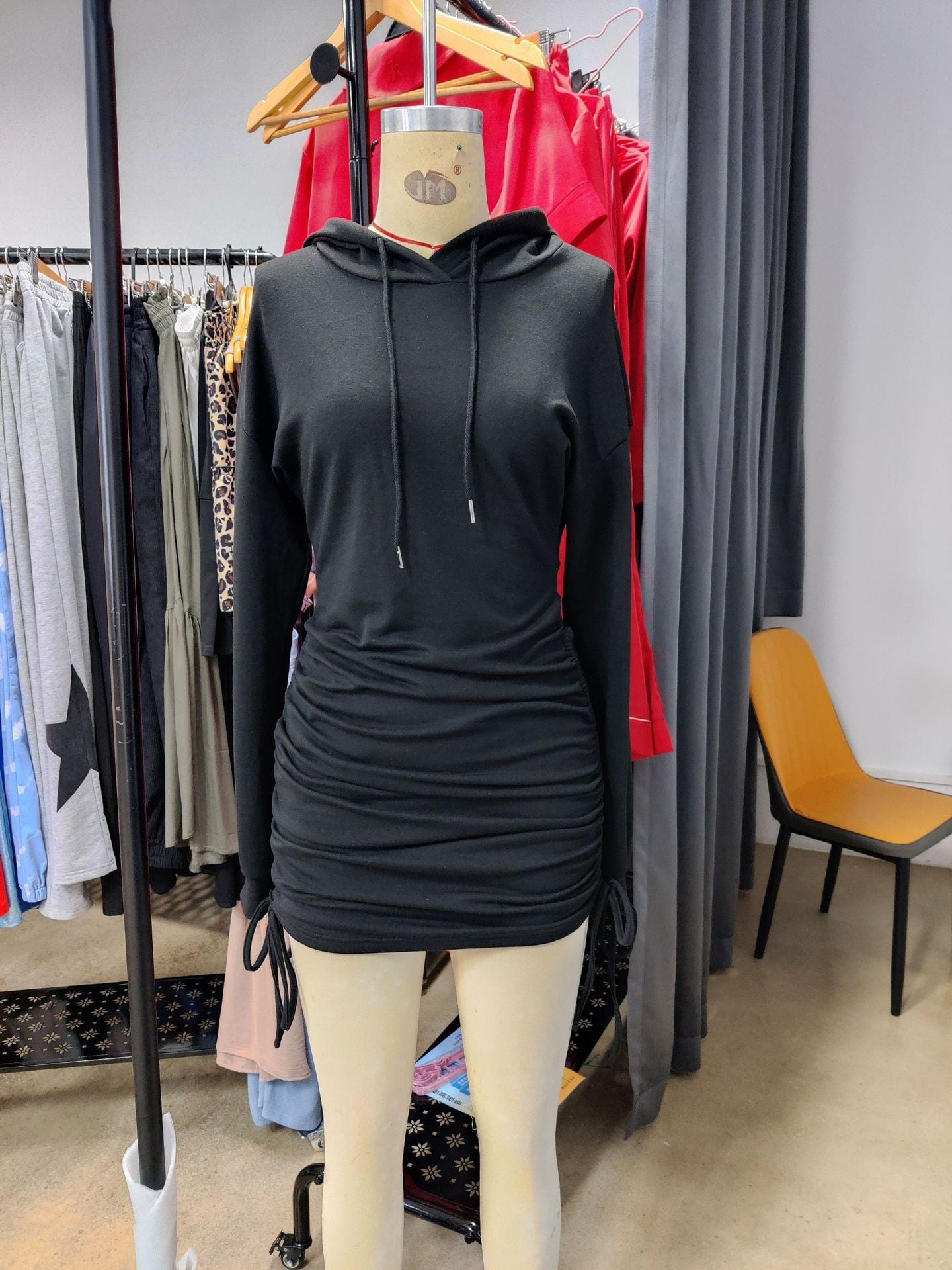 Women Fall/Winter Hooded Long-Sleeved Hoodies Dress 7