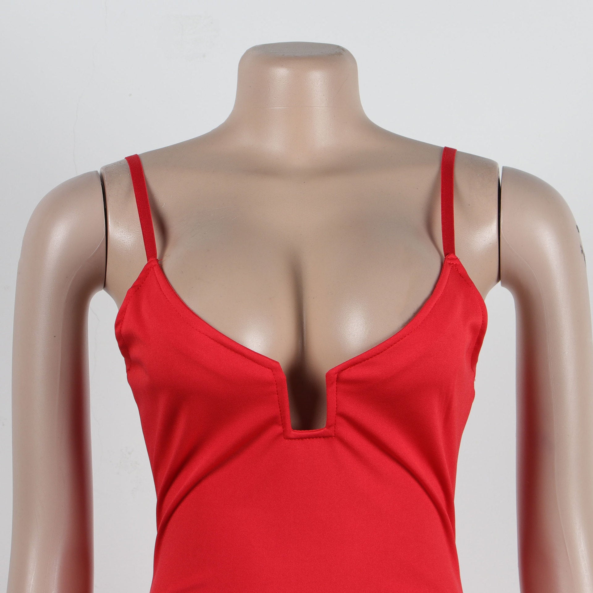 Sexy Bow-Embellished Beaded Slit Strap Bodycon Dress 36