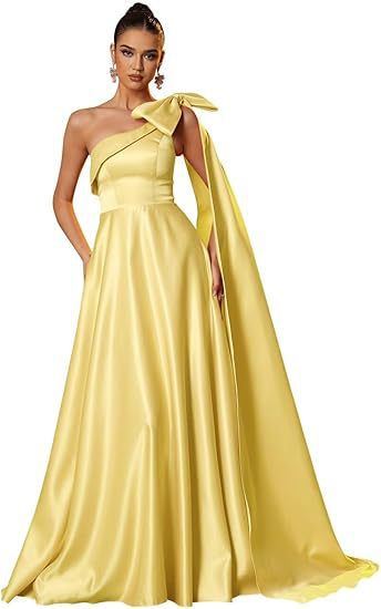 Women One-Shoulder Satin Formal Evening Dress（Processing time need 3-6 days） 52