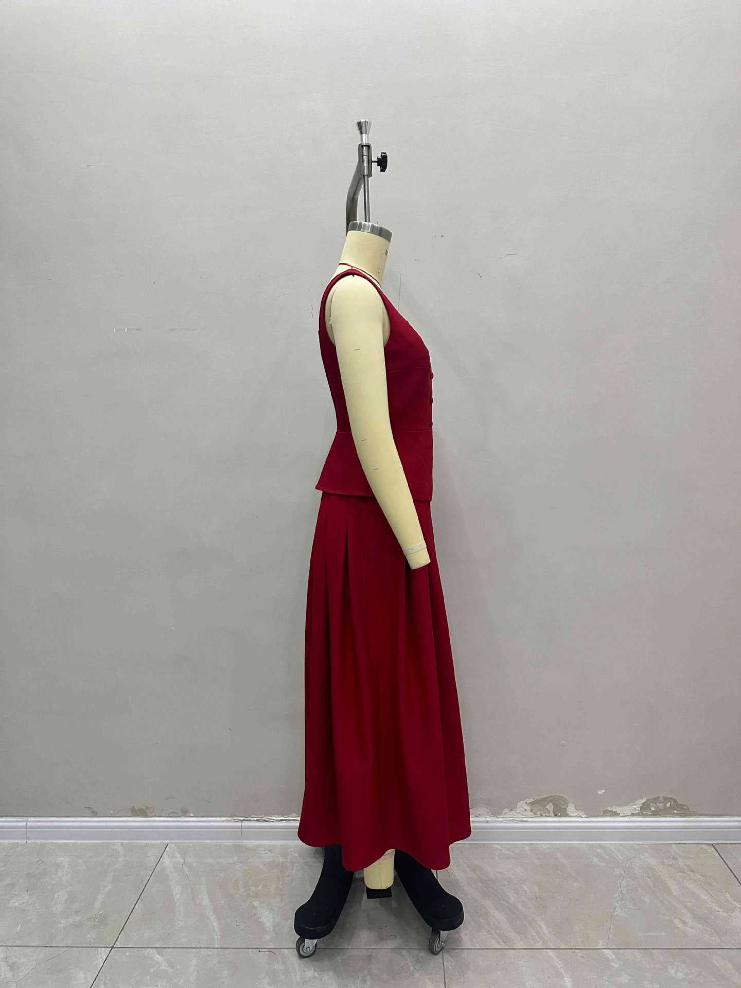 Women summer sleeveless Tank Top and slit Skirt two-piece set 6