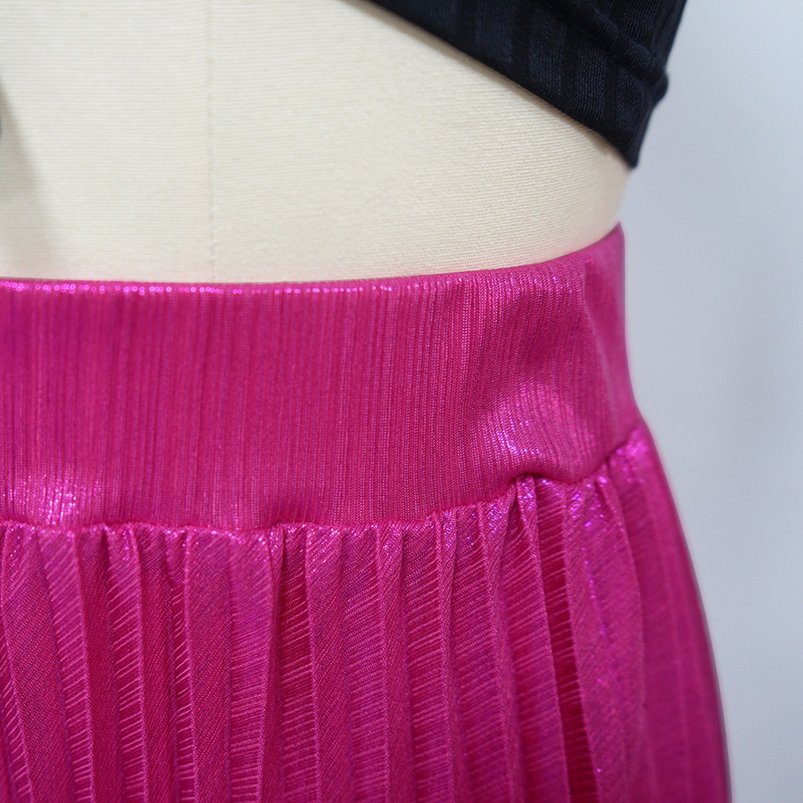 Women Solid High Waist Pleated Slit Skirt 18