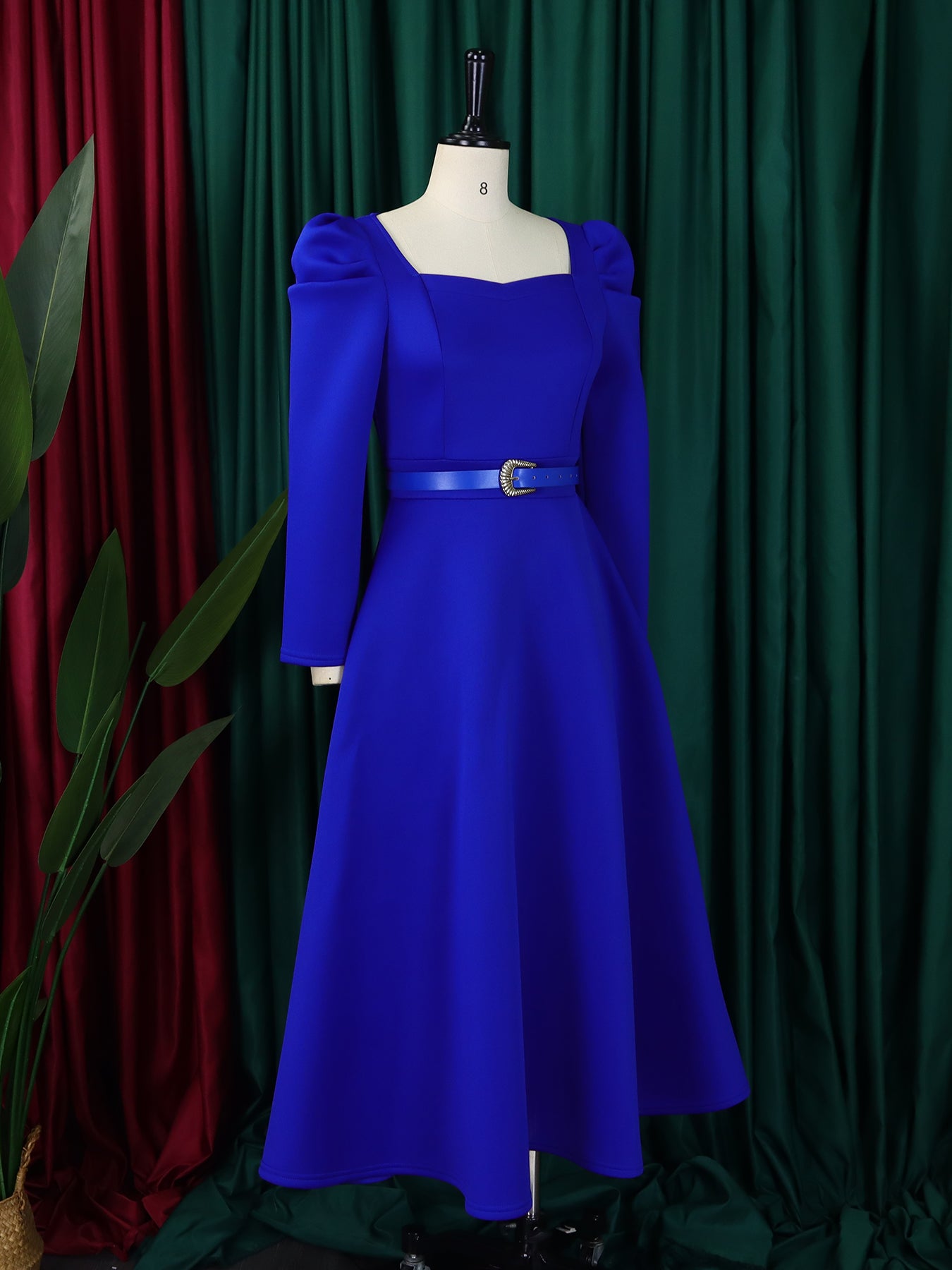 Plus Size Women Winter Puff Sleeve Formal Party Dress 24