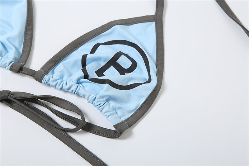 Women Summer suspender printed bra and bodycon bikini two-piece set 17