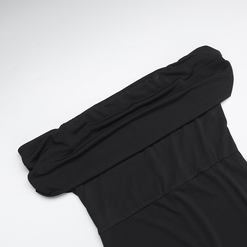 Autumn And Winter Sexy Off Shoulder Slit Fishtail Dress 7