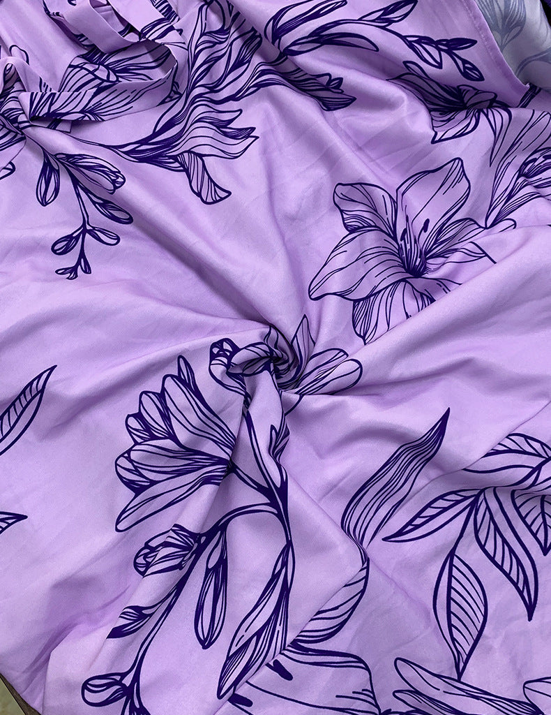 Summer Ladies Fashion V Neck Loose Maxi Print Dress 11