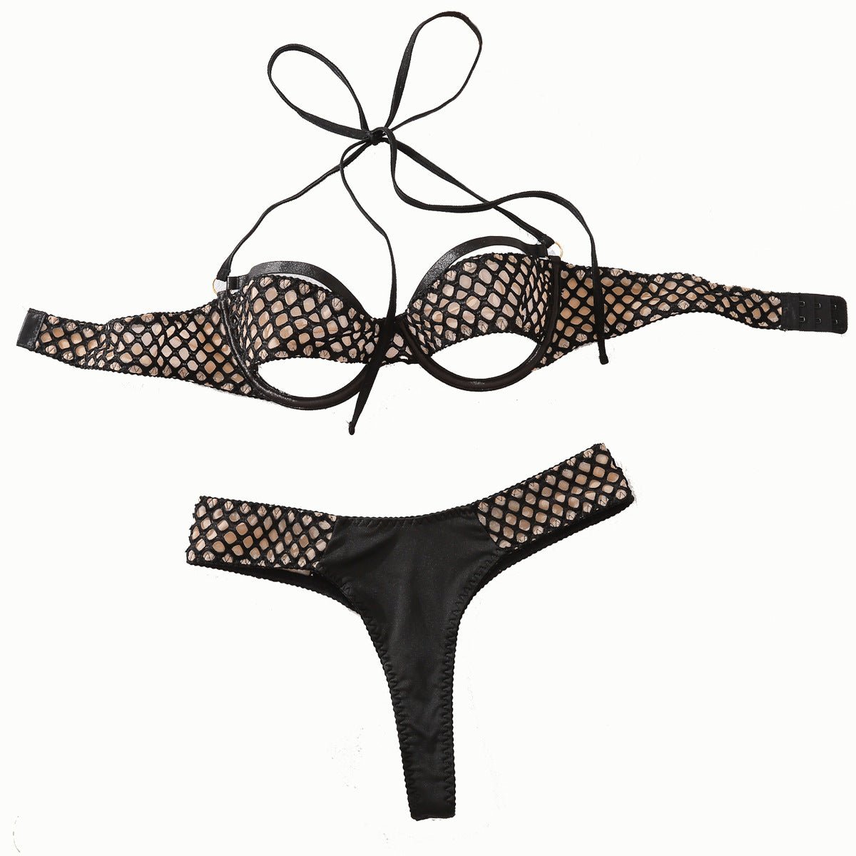 Fashion Bikini wo - Piece Halter Neck Sexy Lingerie Set - BamBam