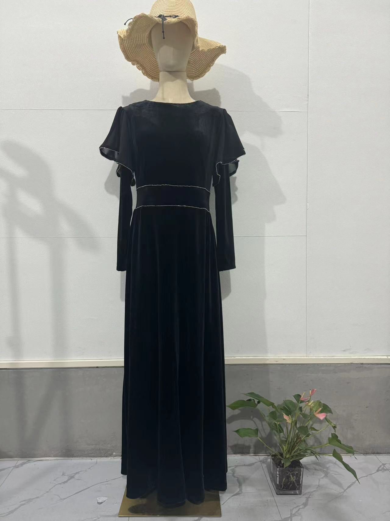 Women Long Sleeve Black Dress 7