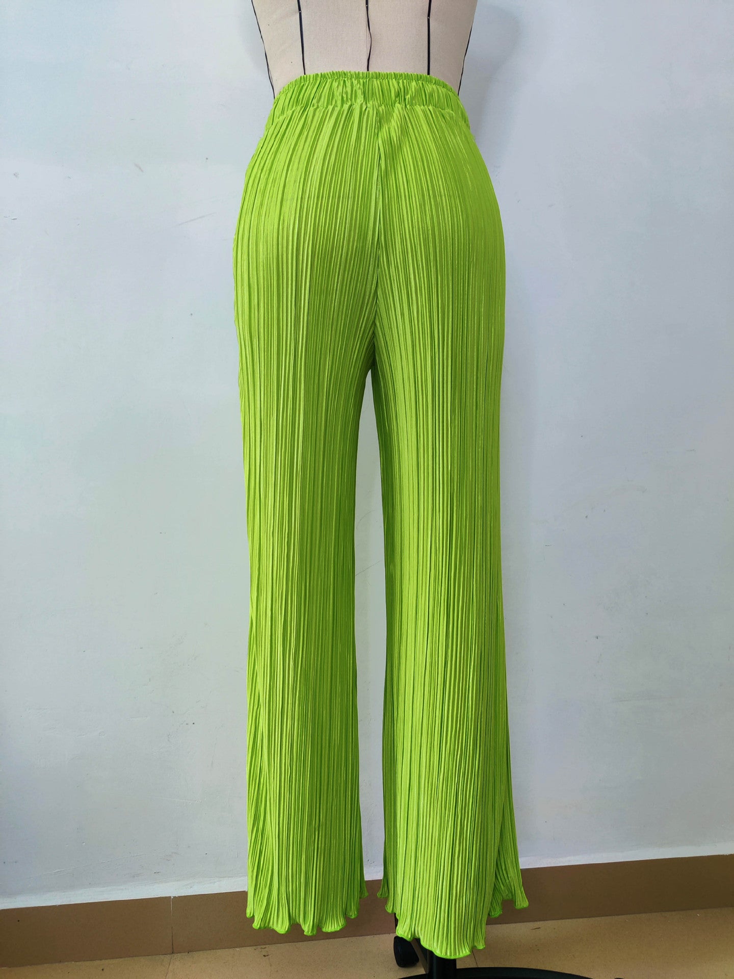 Women's Pleated Spring And Autumn Trousers Elastic Waist Loose Pants 8