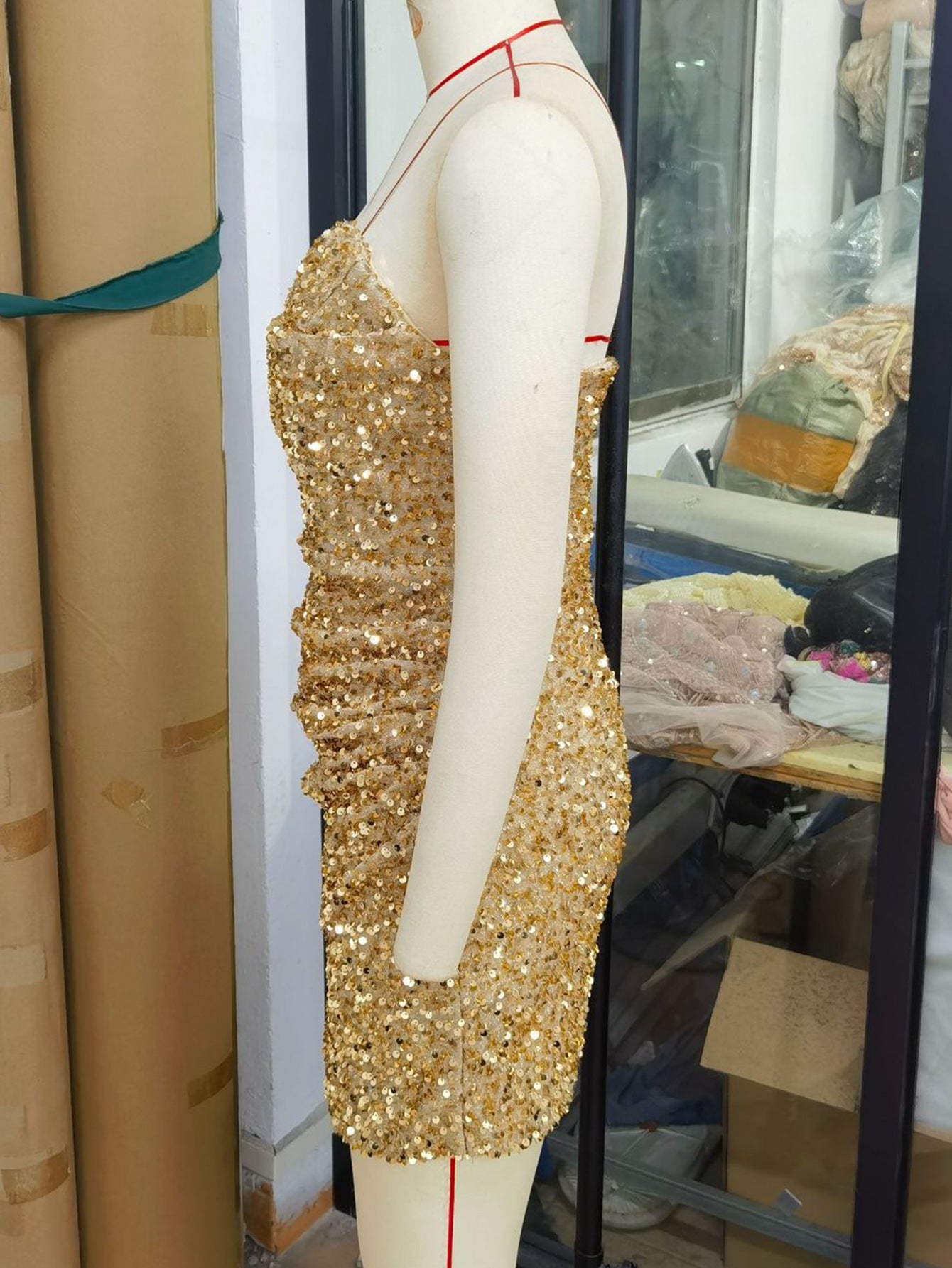 Women Sexy Backless Sequined Dress 15