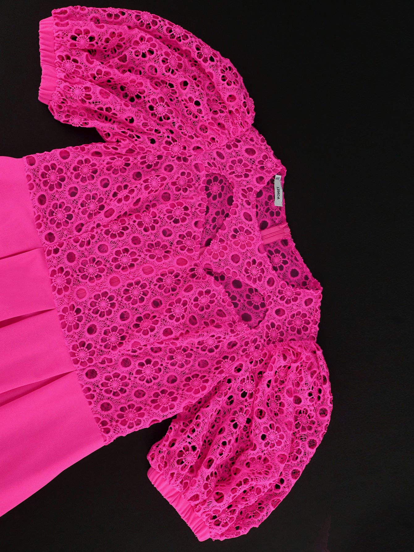 Women Elegant Lace Patchwork Hollow Party Dresses 6