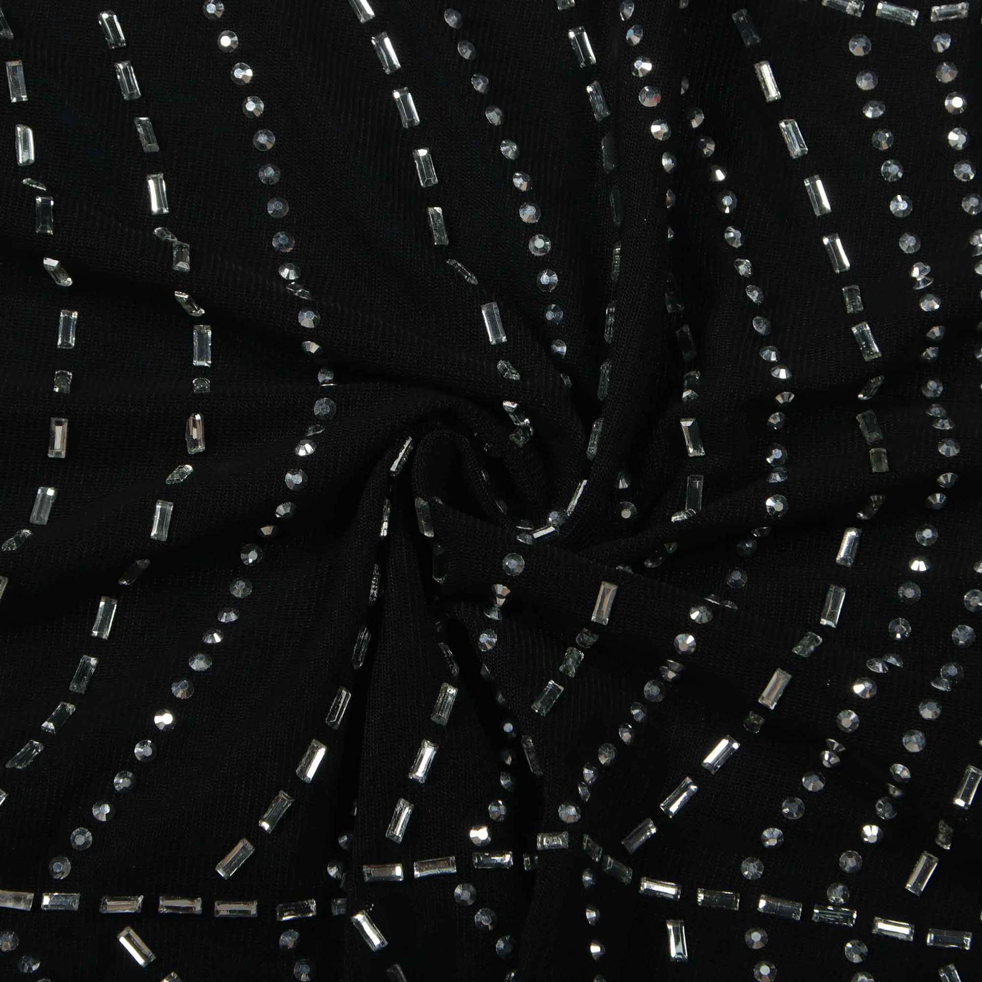 Sexy Feather Beaded See-Through Long Sleeve Patchwork Bodycon Dress 20