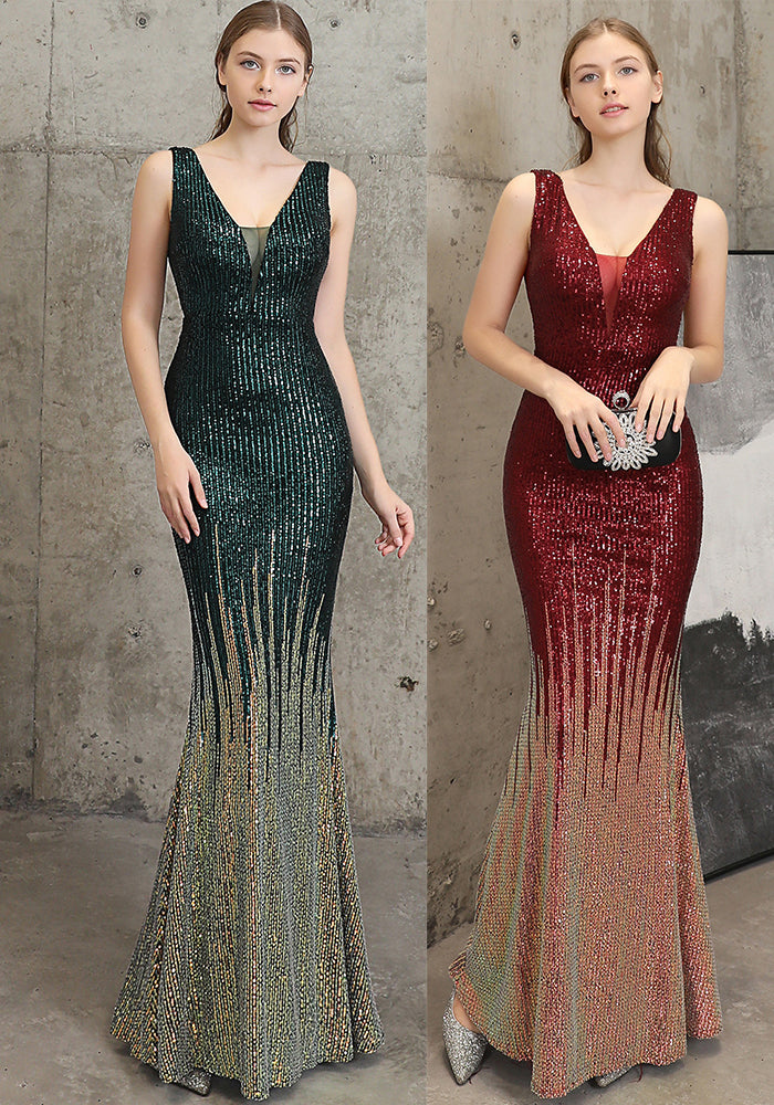Sequined Fishtail Party Dress Formal & Prom Evening Wear