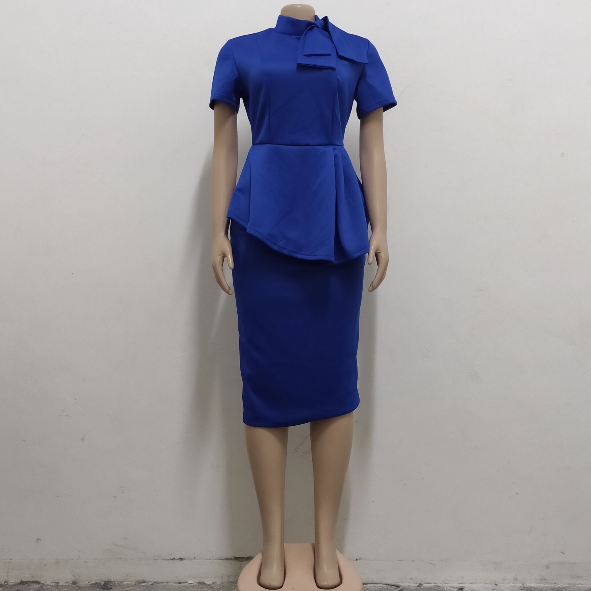 Women Sexy Bowknot Short-sleeved Bodycon Dress 25