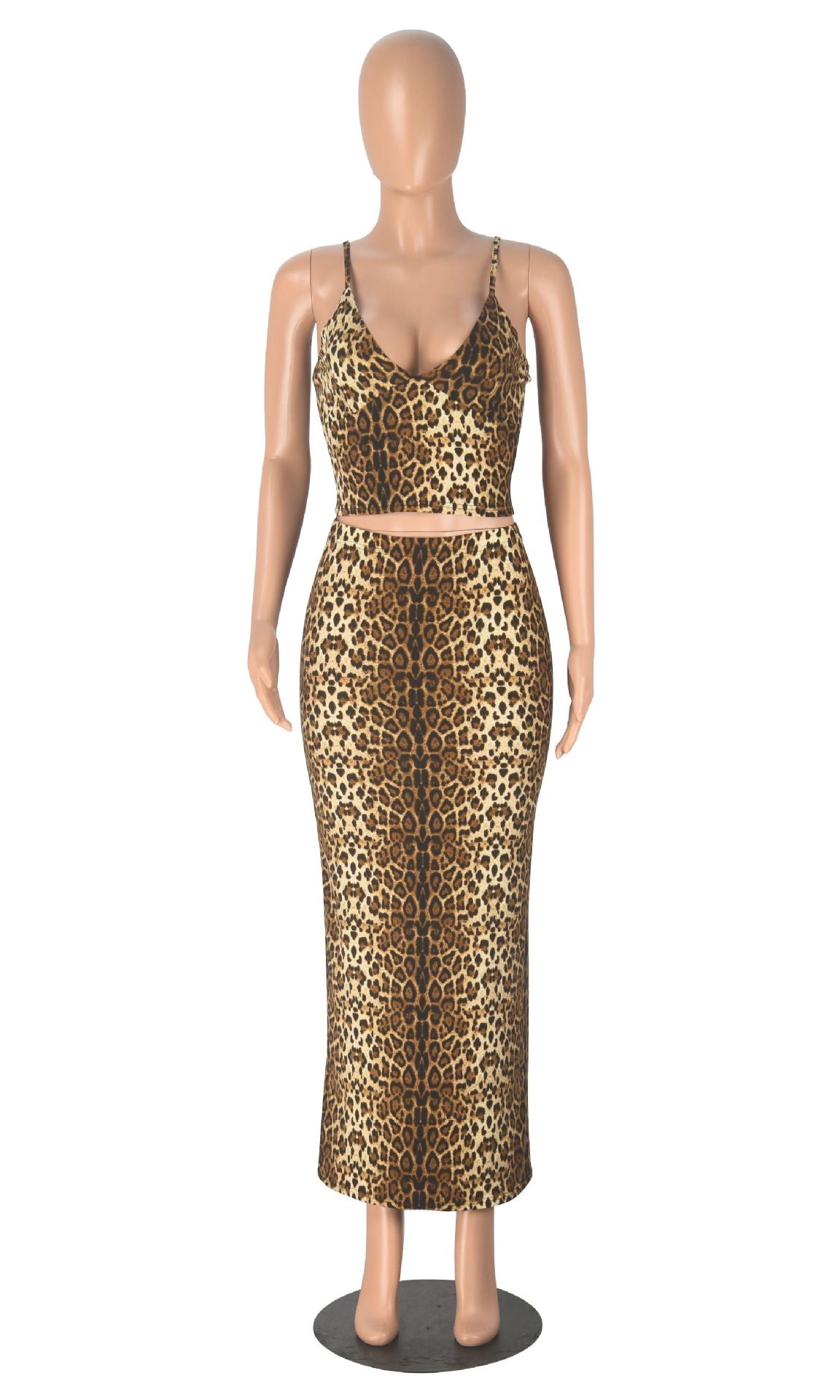 Women Spring Sexy Suspender Crop Top and Bodycon Skirt Two-Piece Set 15