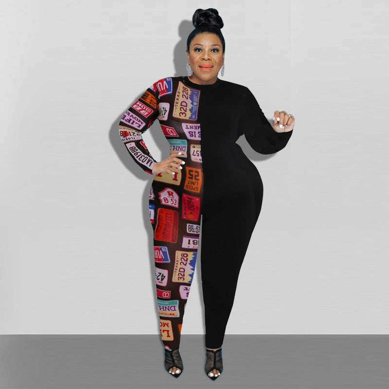 Plus Size Women Print Jumpsuit 4