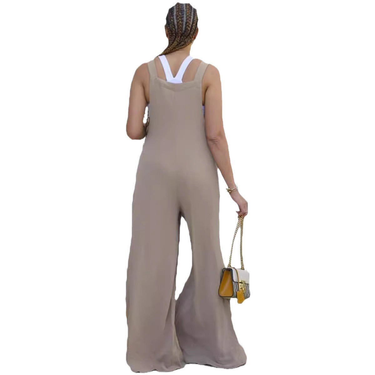 Women's Solid Color Women's Overalls Wide Leg Casual Jumpsuit 8