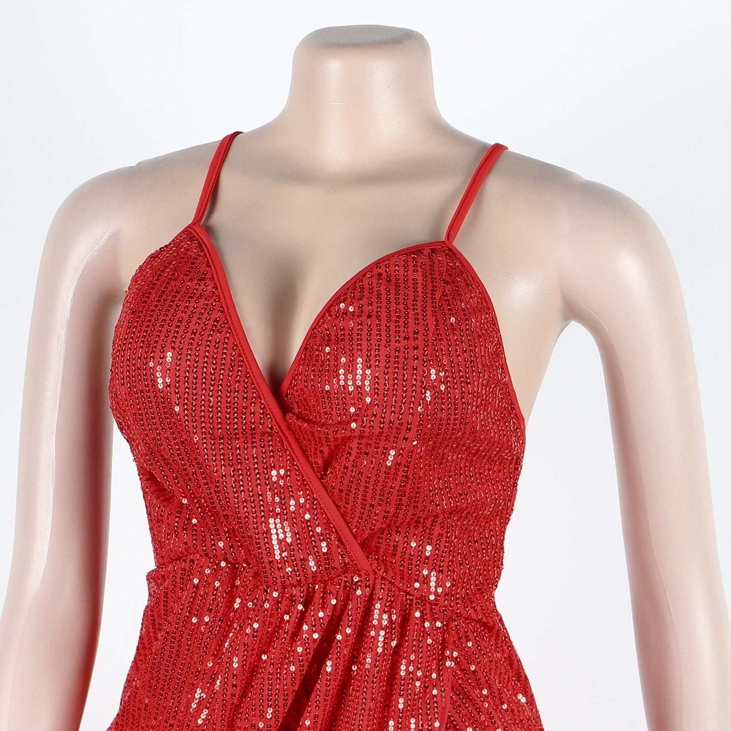 Sexy sequin strap slit dress nightclub dress 31