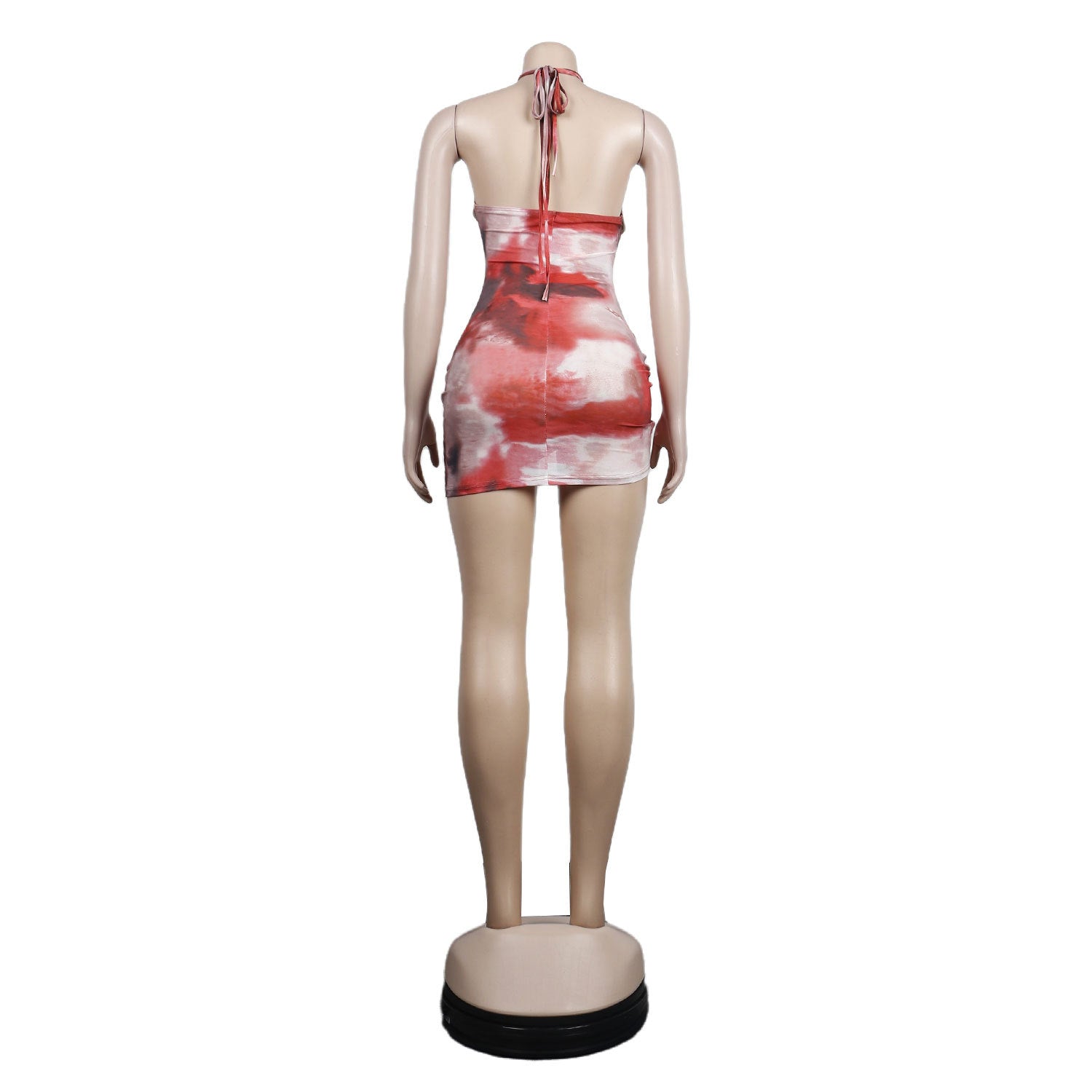 Sexy Sleeveless Halter Backless Slim Fit Printed Nightclub Dress 15