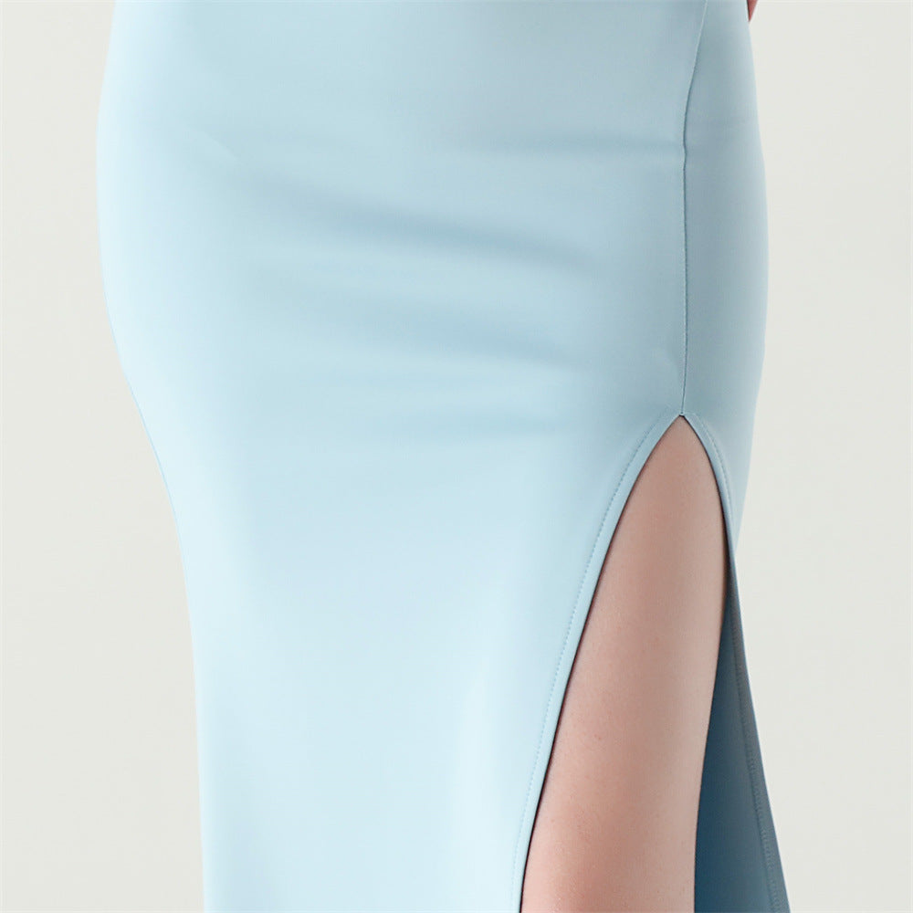 Women Strappy Heart-Shaped Lace Grid Embroidery Beaded Fishbone Formal Party Evening Dress 71