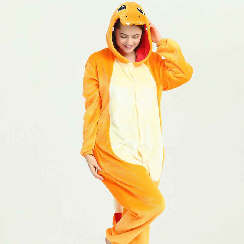 Exclusive flannel parent-child cartoon animal one-piece pajamas 13