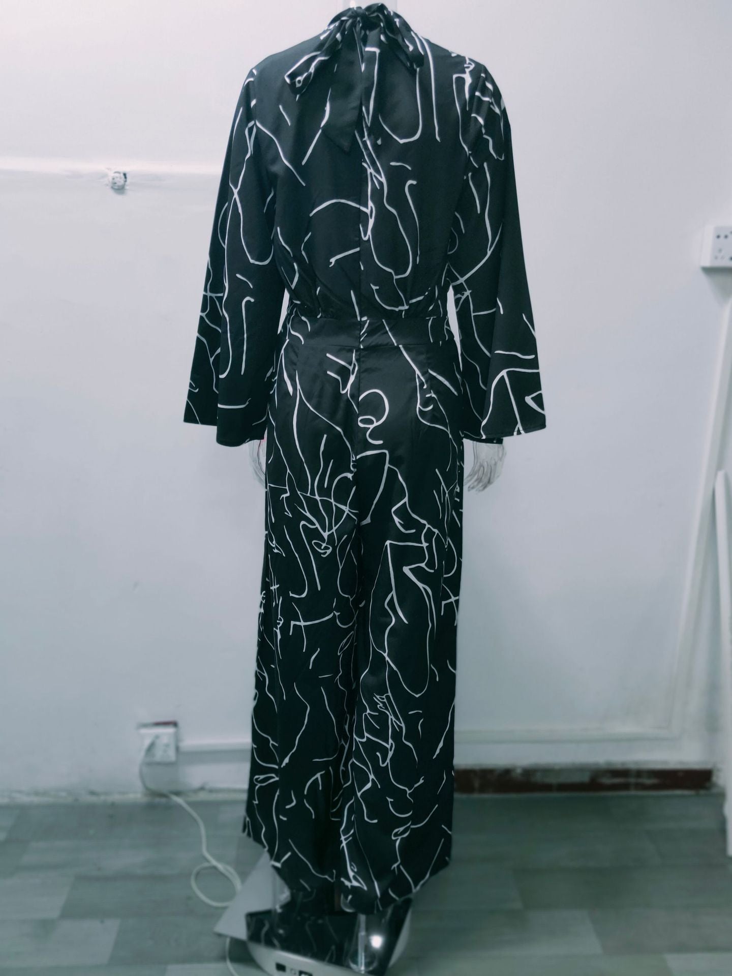 Women Summer Elegant Lace-Up Print Sleeveless Jumpsuit 14