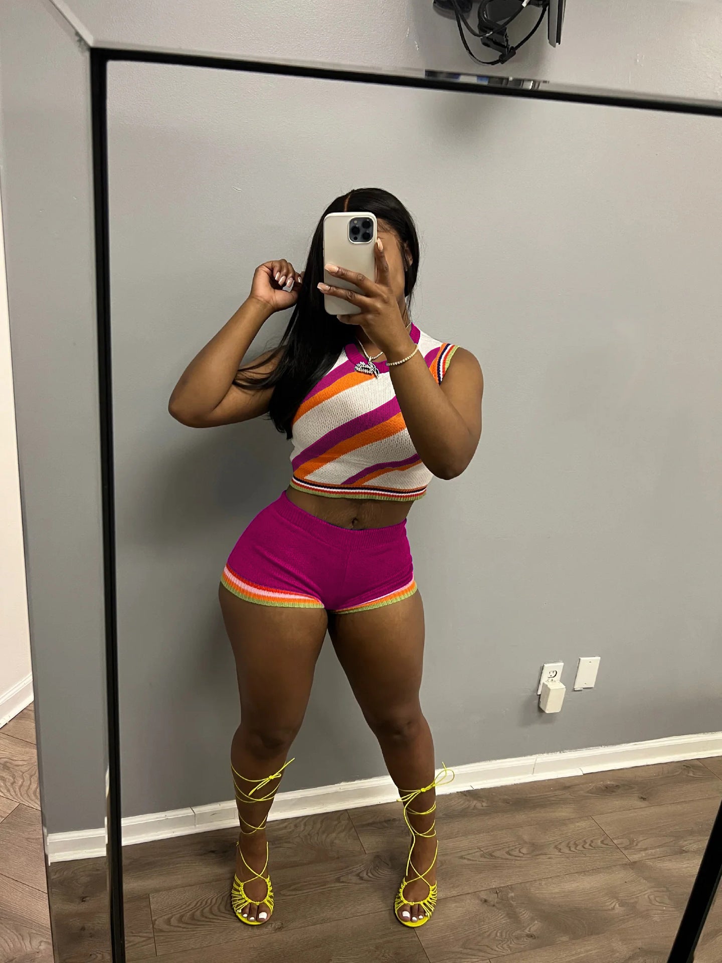 Women Tank Top and Shorts Sweater Two Piece 17