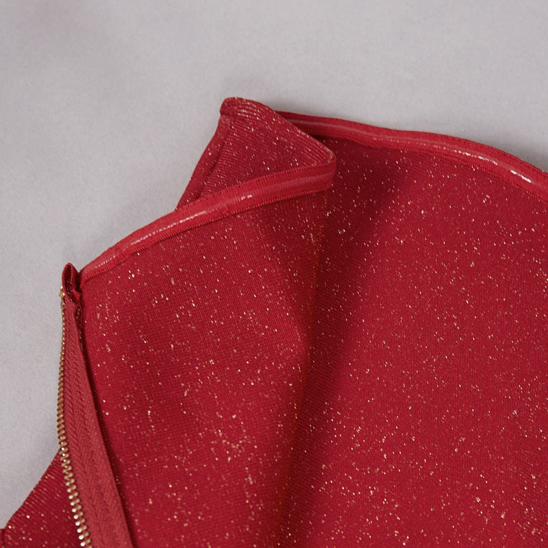 Women Tassel Patchwork Strapless Dress 17