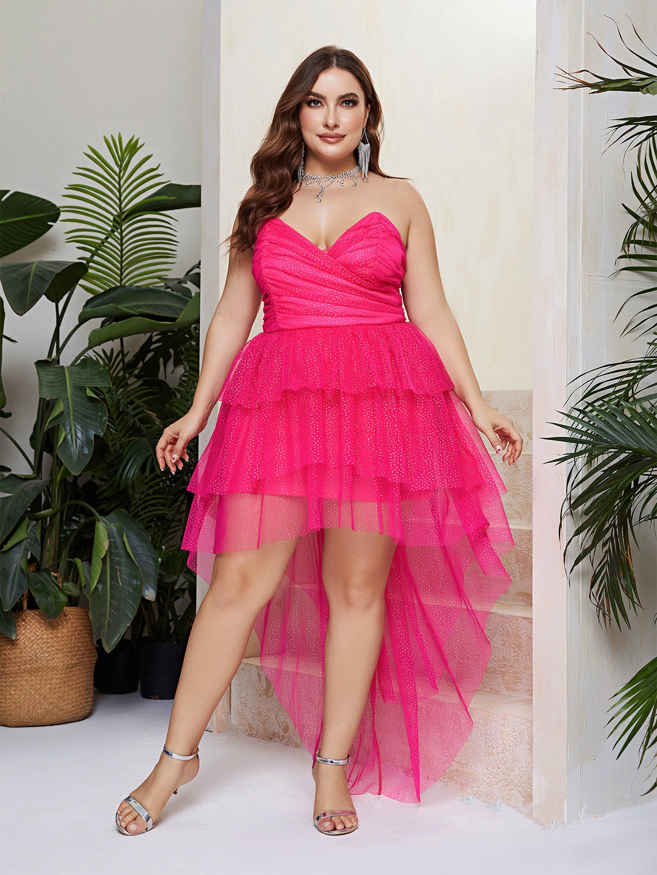 Women's Sexy Strapless Tutu Sweet Plus Size Party Dress 3