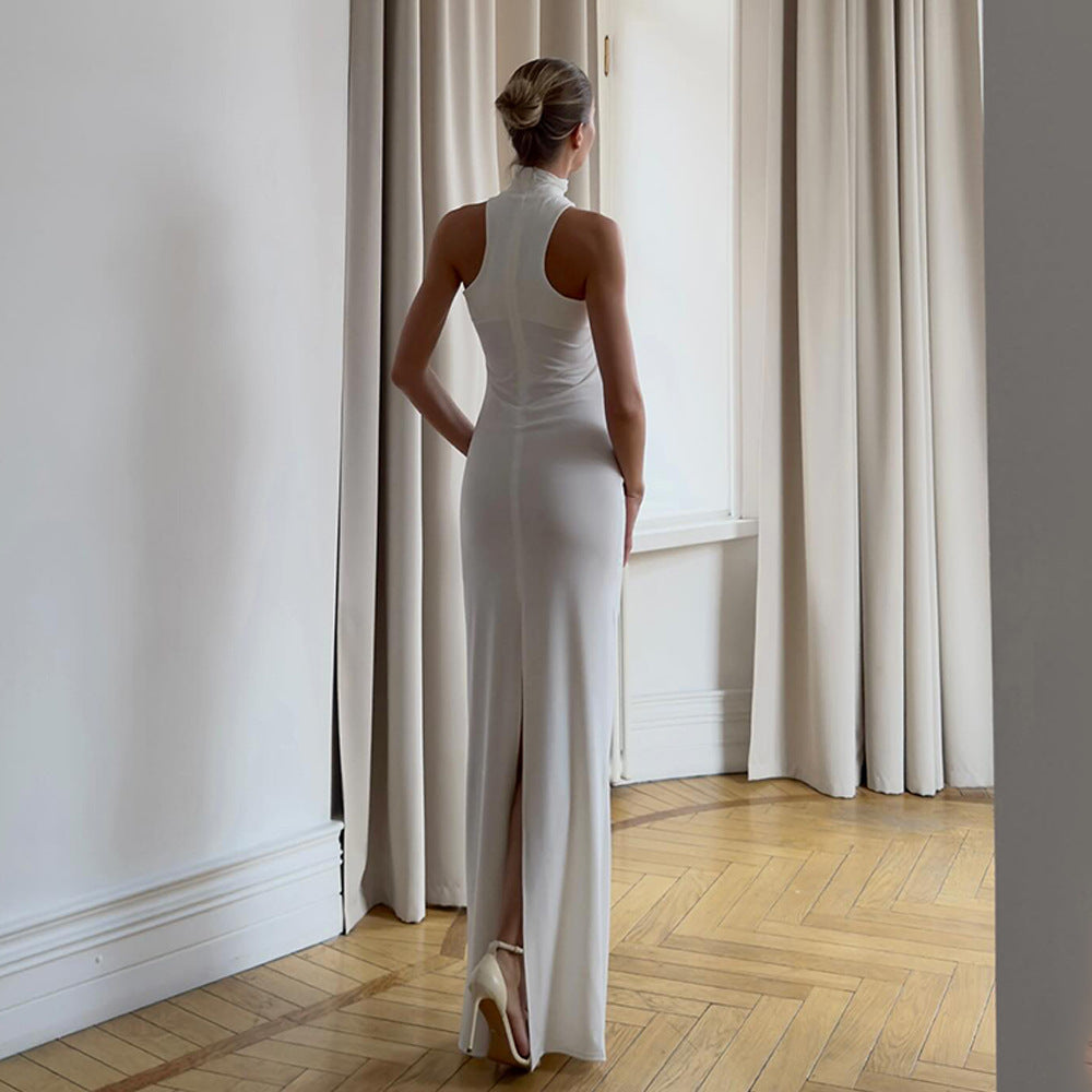 Summer Women's Chic Solid Sleeveless Slim Bodycon Dress 9