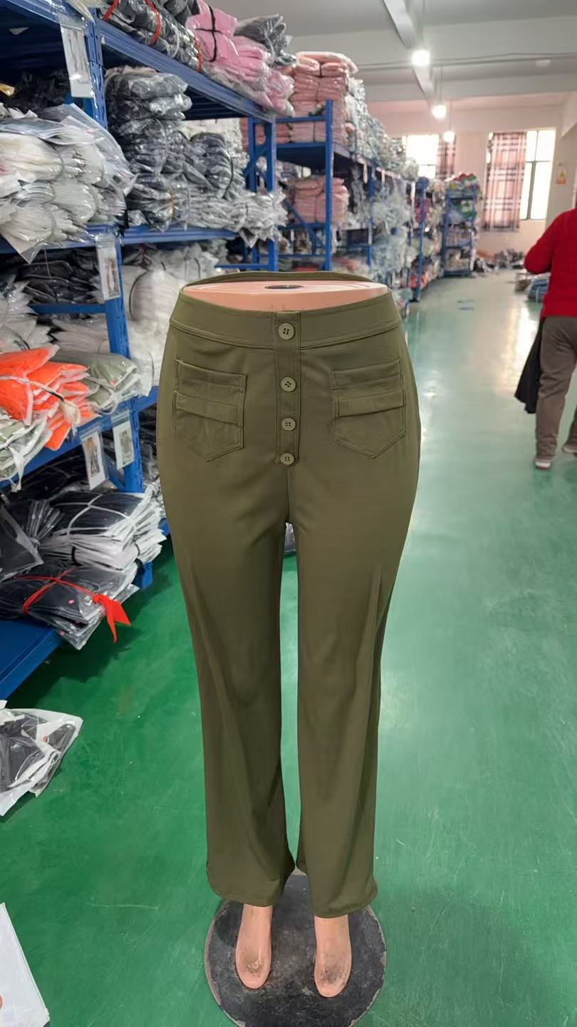 Women Casual Stretchy Pocket Pants 12