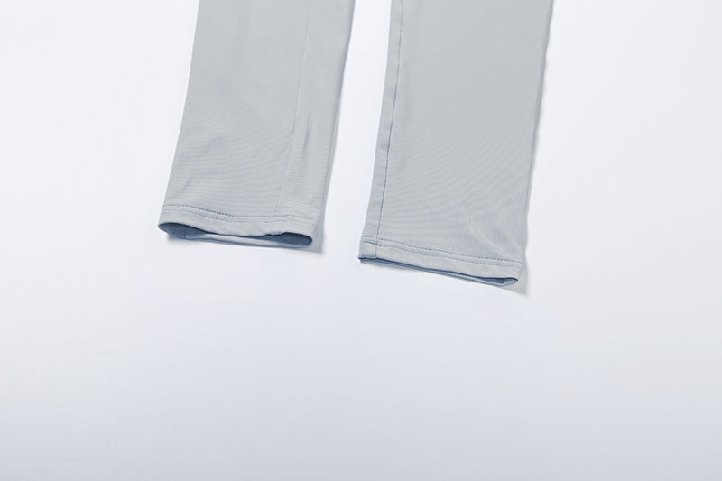 Autumn Women's Fashion Sexy Low Back Deep V Long Sleeve Solid Color Tight-Fitting Jumpsuit 19