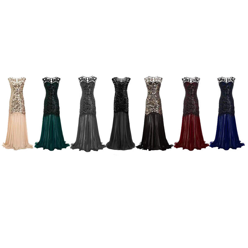 Beaded Mesh Sequin Evening Dress Wedding Long Dress 11