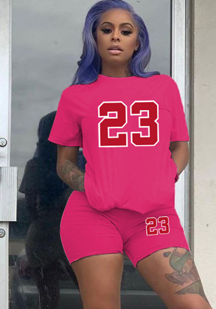 Plus Size Women'S T-Shirt Shorts Set Two Piece Tracksuit