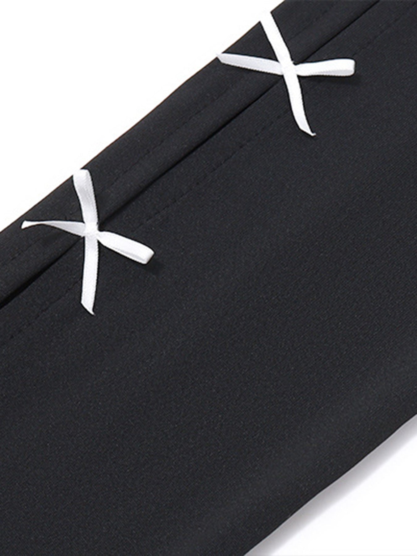 Spring Bow Lace-Up Bell Bottom Long Sleeve Dress 17