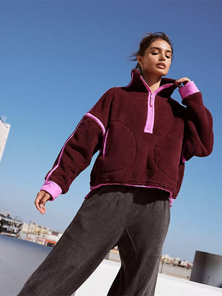 Women Zip Turtleneck Solid Casual Knitting Sweater 7