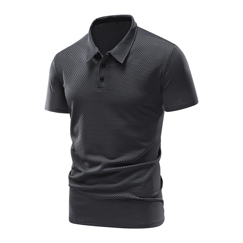 Summer men's Turndown Collar short-sleeved top and shorts two-piece set 14