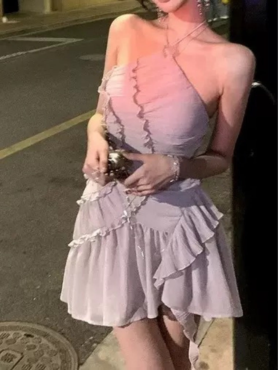 Women Summer Irregular Halter Neck Holiday Dress 7