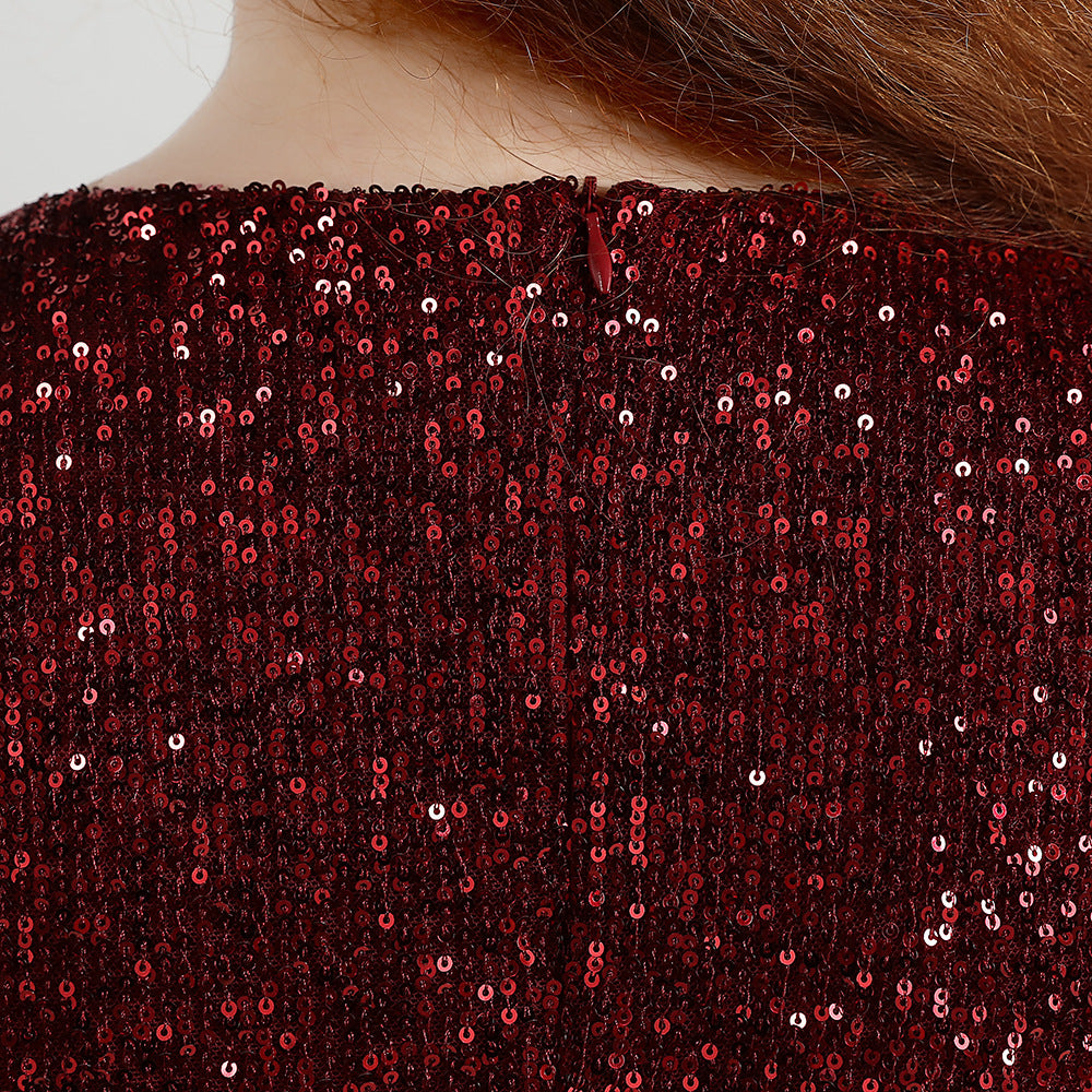 Spring and Summer Long Sequin Plus-Size Formal Party Evening Dress 16