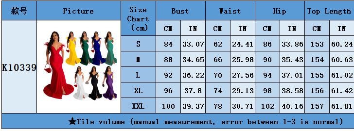 Women solid color v-neck sleeveless slit mermaid dress evening dress 14