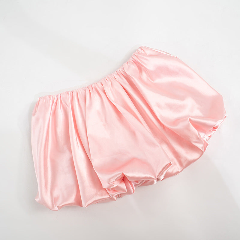 Women Summer Solid Pleated Mini Skirt 15