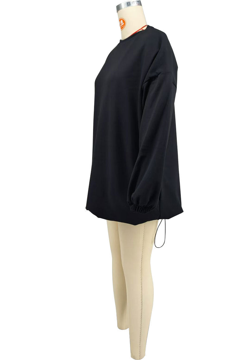 Spring Autumn Women's Fashion Casual Solid Color Loose Long Sleeve Hoodies 6