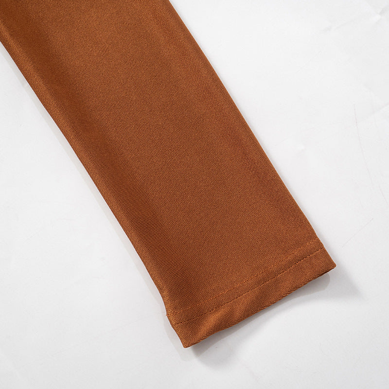 Women solid autumn long-sleeved Patchwork Lace-Up dress 12