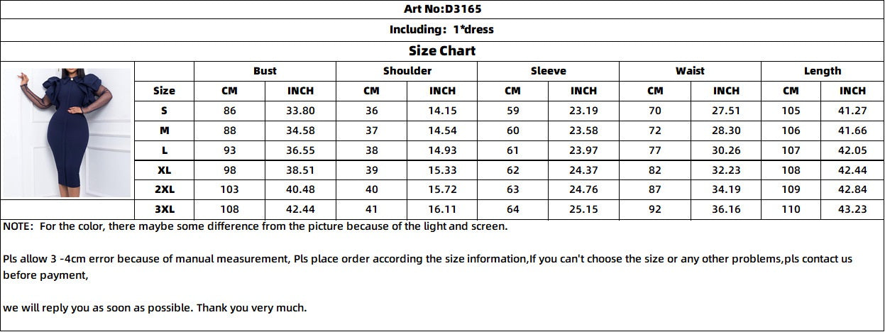 Women'S Fall/Winter Mesh And Pleated Plus Size Ol Chic Career Dress 11