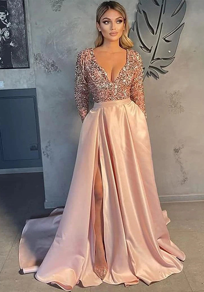 Spring Summer Party Dress Long Sequin Evening Dress（Processing time need 3-6 days）